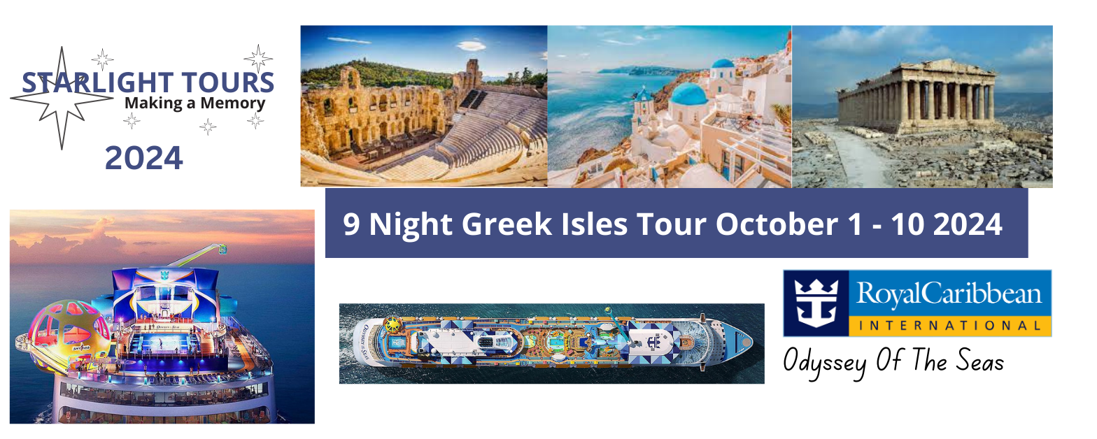 Starlight Tours 9 Night Greek Isles Tour October 1 - 10 2024
